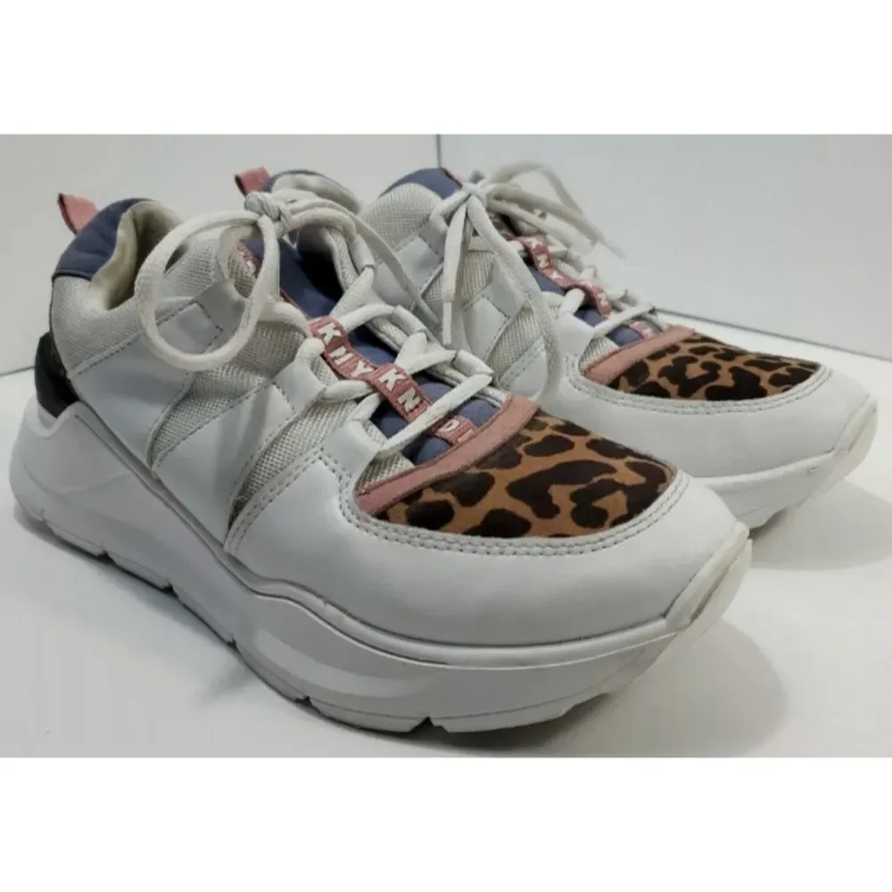 Dkny Women’s Wes Lace-Up Sneakers Animal Print Size 9M
